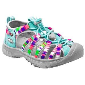 New KEEN Kids' Whisper Raya Fusion Water Sandal Quick Dry Teal Pink Size 4